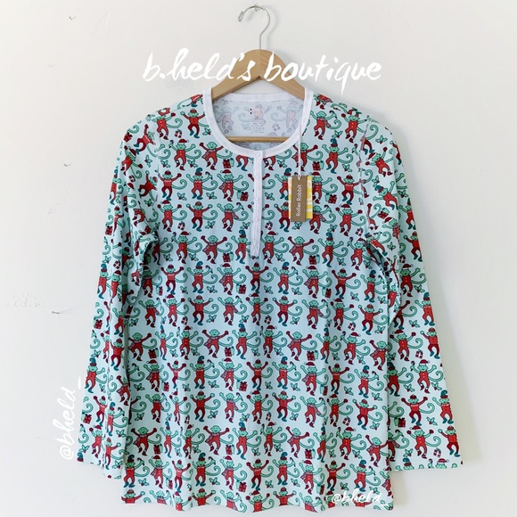 Roller Rabbit Monkey Mas Pajamas in Mint Green Size Small (S) Brand New NWT - Picture 3 of 17